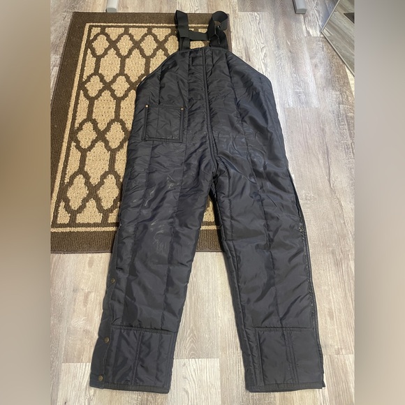 RefrigiWear Iron-Tuff Bib Overalls Navy Men’s Large - Picture 3 of 4